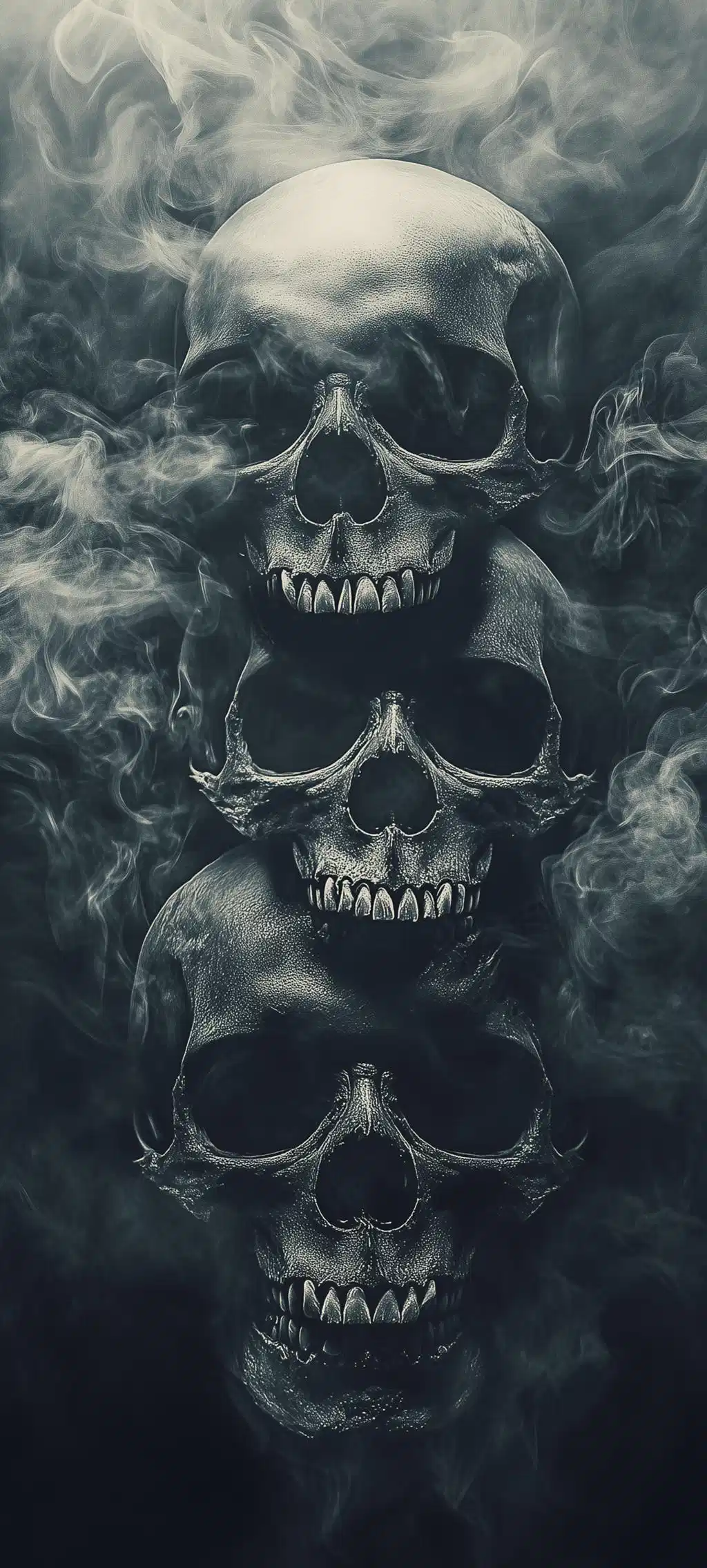 Stacked Gothic Skulls Wallpaper